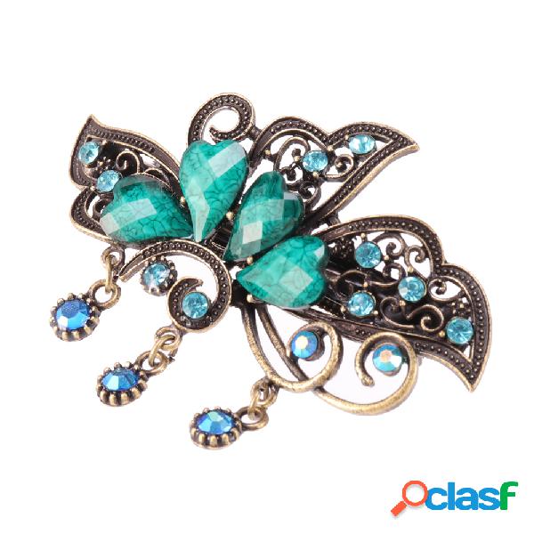Presilha de Cabelo Retro Étnica Colorida Flor de Strass