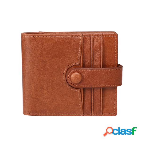 RFID Antimagnético Couro Genuíno 12 Card Slots Titular do