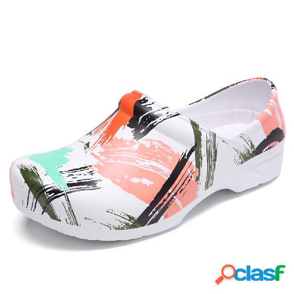 SOCOFY Slip-on leve estampado com tinta splash apartamentos