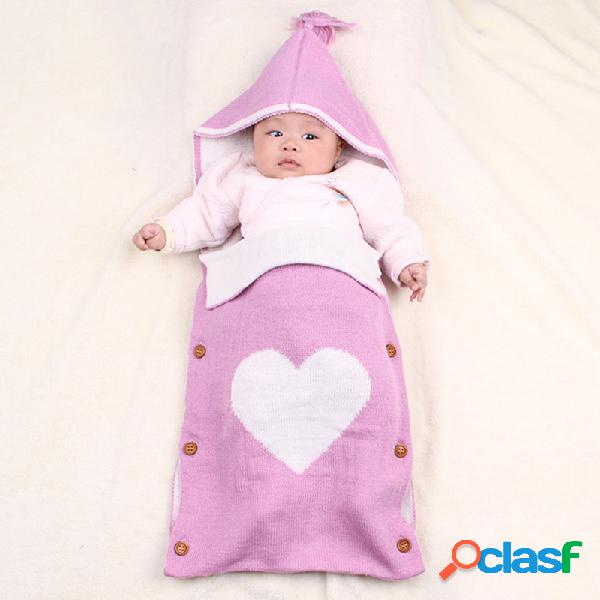 Sacos de dormir com capuz de malha para bebê com fecho de