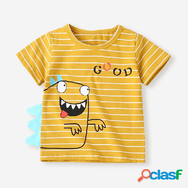 T-shirt casual de mangas curtas dos desenhos animados do
