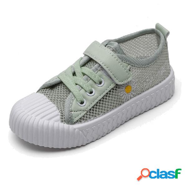 Unisex Crianças Daisy Decor Mesh Confortável Gancho Loop