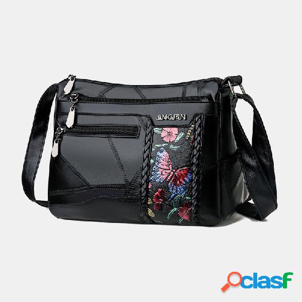 Women Casual Solid Flower Crossbody Bag