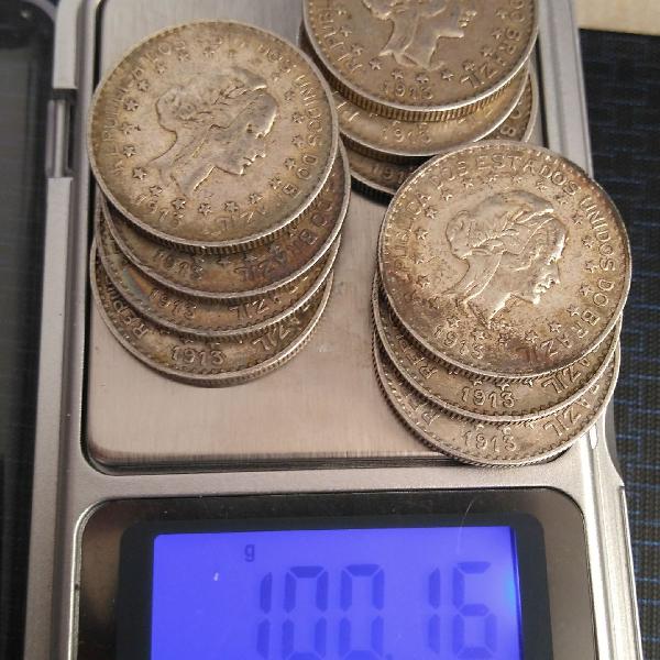 100 gramas de prata em moedas de Réis anterior a 1913. teor