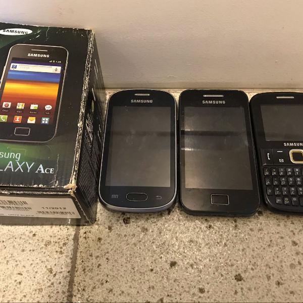 3 celulares samsung antigos