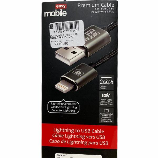 Cabo Lightning Easy Mobile 2 metros Premium Cable Homologado