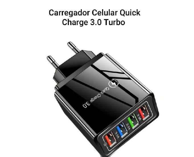 Carregador Celular Quick Charge 3.0 Turbo 4 Saídas Usb 3.1A