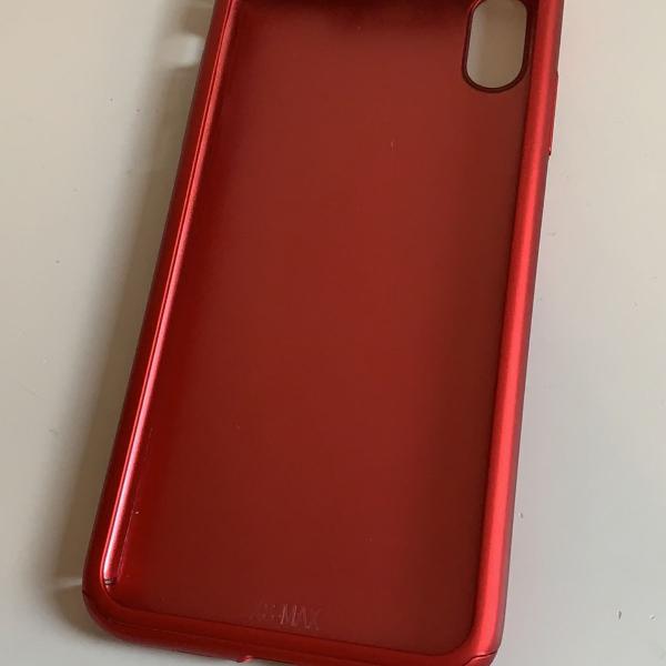 capa/ case iphone xs max vermelha cover all