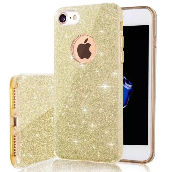 capa glitter dourado para iPhone 8