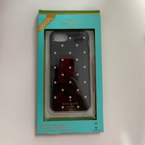 capa kate spade preta poá iphone 7 6 6s