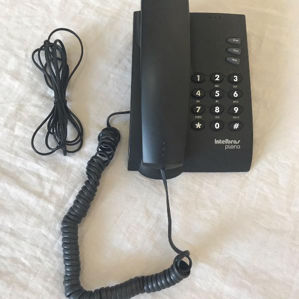 telefone pleno com fio preto intelbras