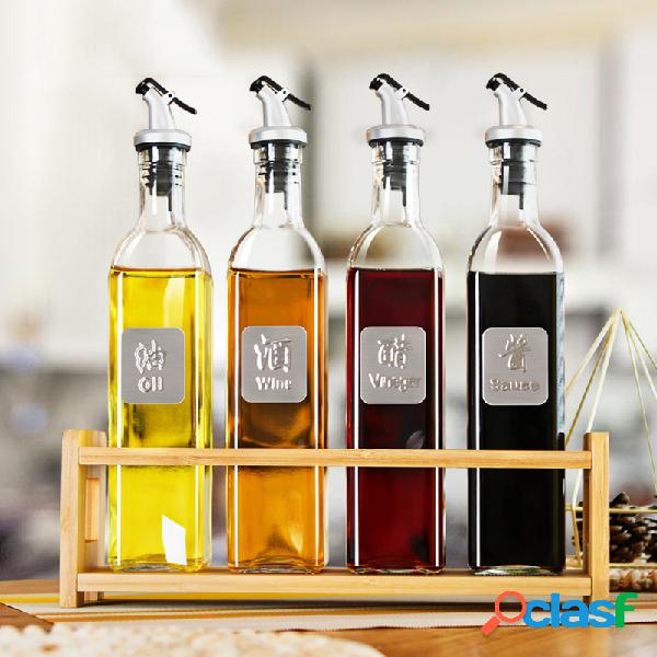 1 Pc Vinagre De Molho De Vidro Óleo Garrafa Óleo Dispenser
