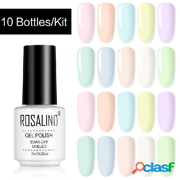 10 Cores Macaron Unhas Kit Polonês Cola Fresca Proteína