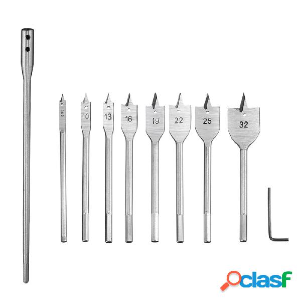 10 pcs De Madeira Broca Plana Definir 6-32mm com 12