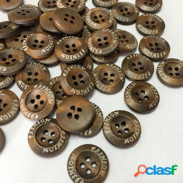 100 Pcs Botões De Madeira 18mm de Diâmetro Revestimento de