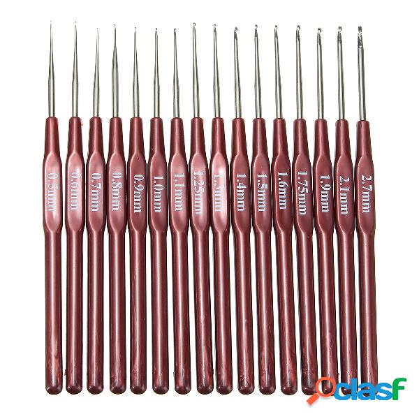 16 Pcs Multi Agulhas De Crochê De Aço Inoxidável Conjunto