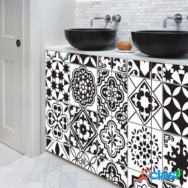 20x100 cm Preto e Branco À Prova D 'Água Azulejo Adesivos
