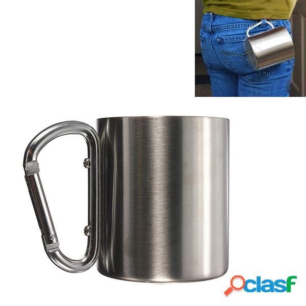 220ml de caneca de aço inoxidável portátil Camping Cup