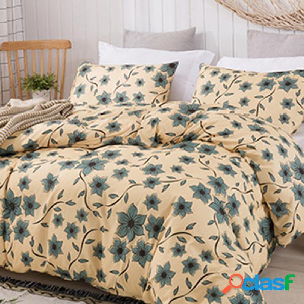 3 pçs / set Tencel Algodão Escovado Terno Floral Impresso