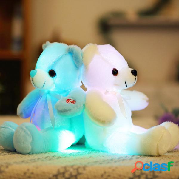 32 cm pequeno led luz brinquedos de pelúcia urso piscando
