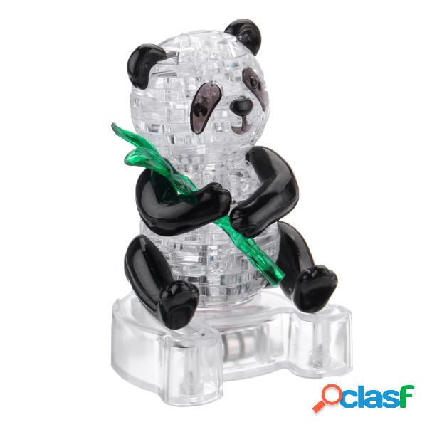 3D Crystal Puzzle Panda Light Jigsaw Brainteaser Construa