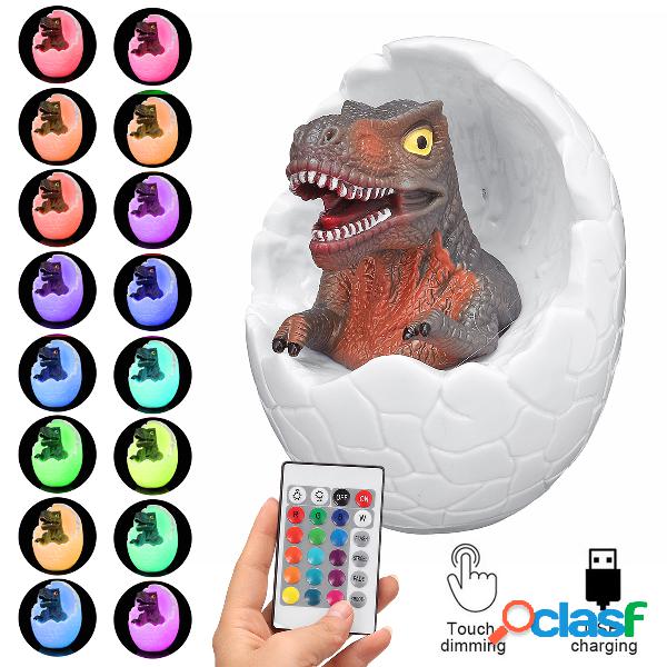 3D Dinosaur Lamp Touch Indução do coupo humano Pat Night