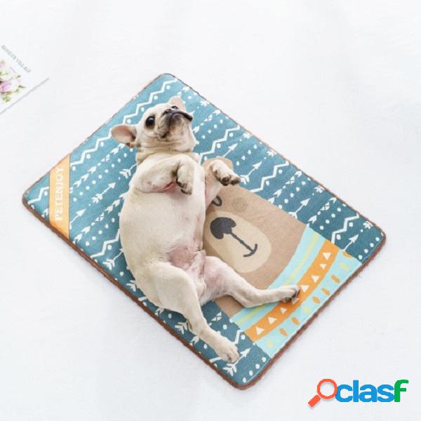 4 Cores de Verão Pet Gelo Seda Sono Mat Cachorro Cat Verão
