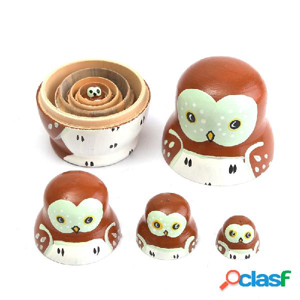 5PCS Madeira Madness Russo Babushka Matryoshka Padrão De