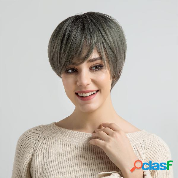 9 polegadas mulheres gradiente cabelo curto peruca