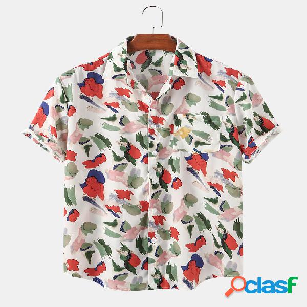 Allover Colorful Imprimir Casual Holiday Light Camisas de
