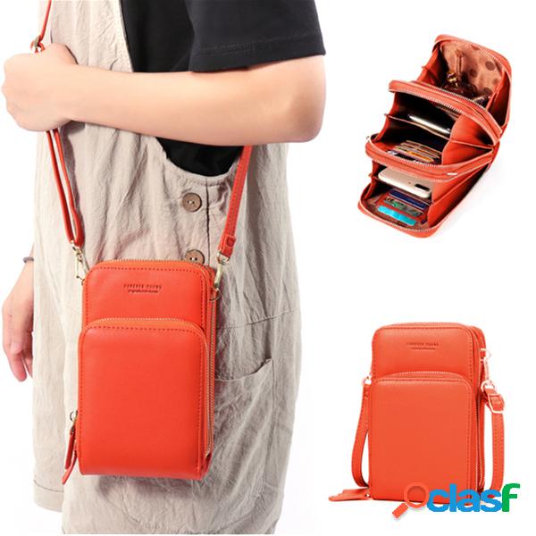 Bolsa Feminina a Tiracolo de Couro PU de Cartão Telefone de