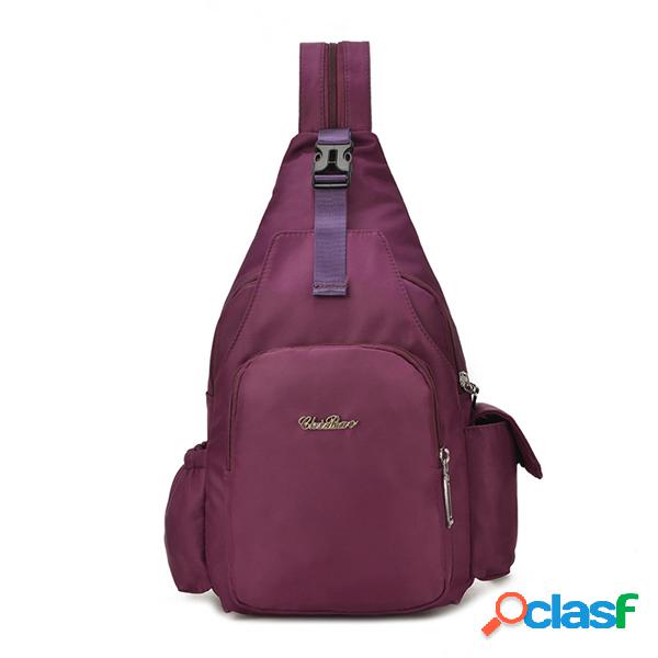 Bolsa de Peito de Nylon Transversal Leve Feminina