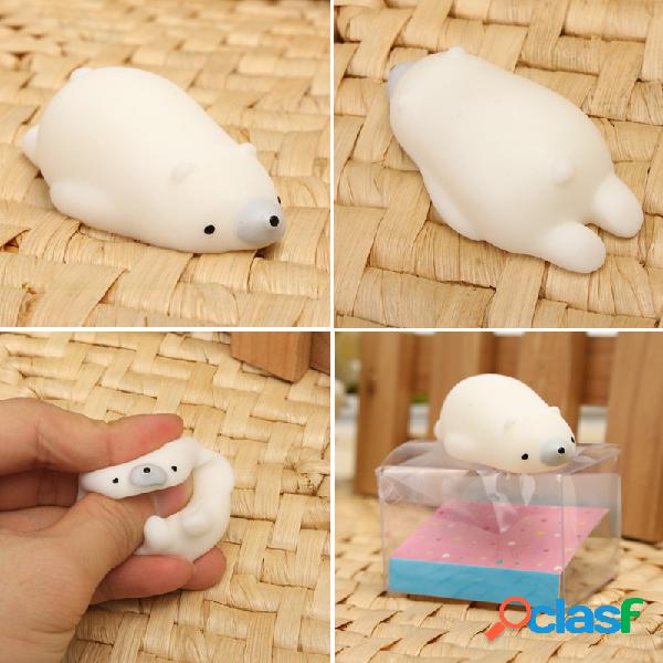 Brinquedo Mole de Aperto Mochi Urso Polar Fofinho Coleção