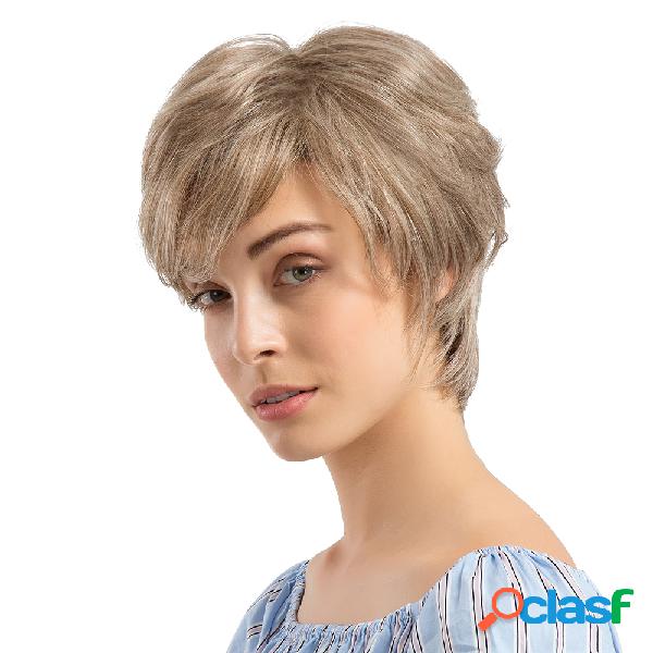 Cabelo Humano Perucas Curtas Moda Micro-Ondulado Perucas de