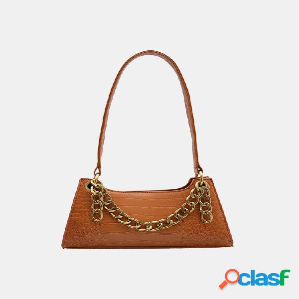 Cadeia sólida de mulheres Bolsa Cobra Padrão Ombro Bolsa