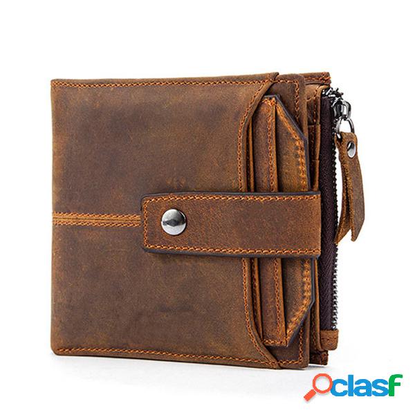Carteira Masculina de Couro Requintado Com 12 Portas Para