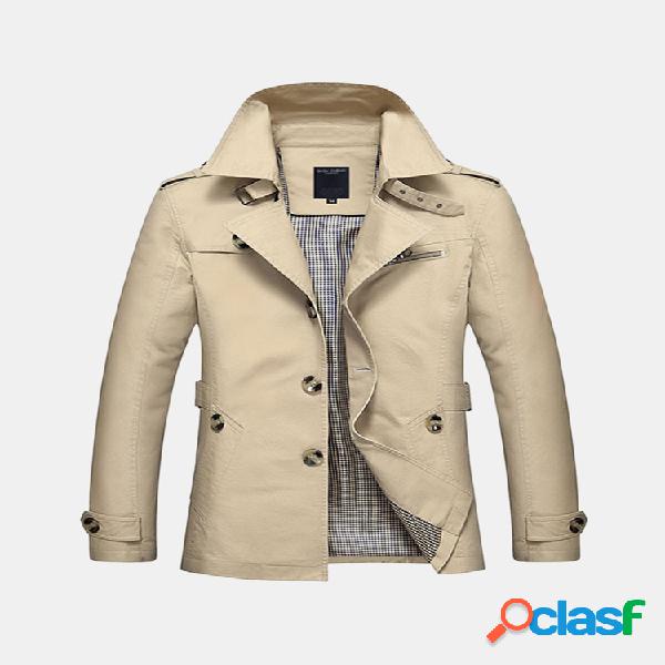 Casaco Masculino Jacket Com Gola de Revestimento Casual