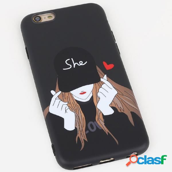 Casal Caráter Fones de ouvido Moda Bonito TPU Soft Telefone