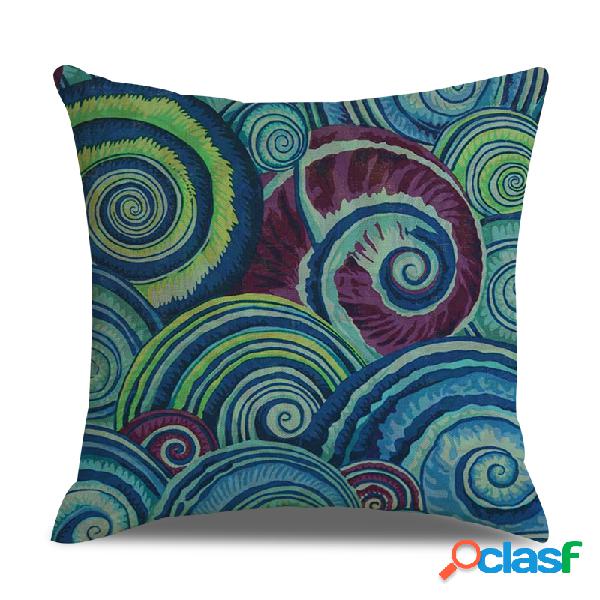Elemento abstrato Eddy Impresso Linho Capa de Almofada Home