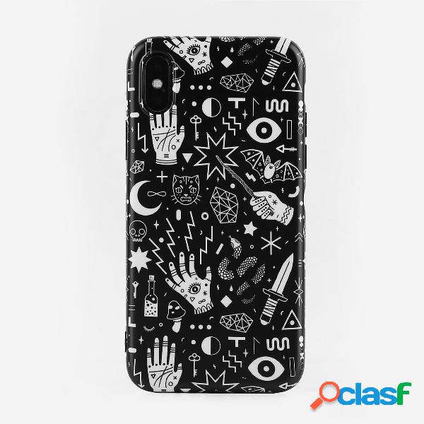 Homem Mulher Unisex Preto Estrelado Padrão TPU Soft