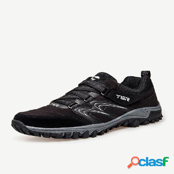 Homens Camurça Antiderrapante Gancho Loop Outdoor Casual