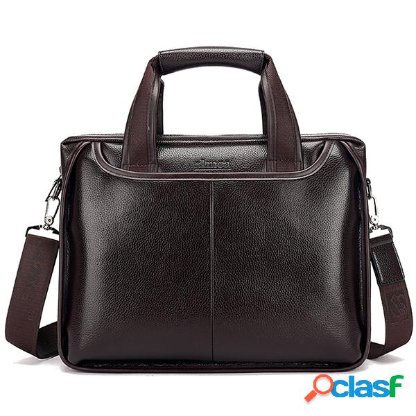 Homens Couro Genuíno Business Handbag Laptop Malas Maleta