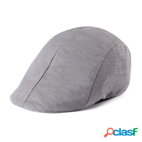 Homens Mulheres Algodão Boina Sólida Cap Casual Retro