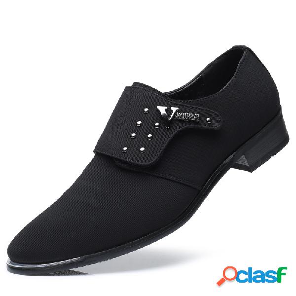 Homens Preto Canvas Gancho Loop Comfy Business Formal