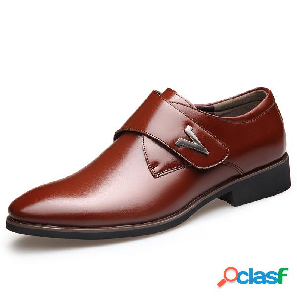 Homens gancho Loop apontou Toe Business formal sapatos