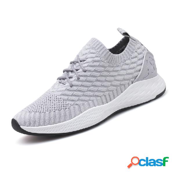 Homens tecido de malha respirável Lace Up Casual Sport