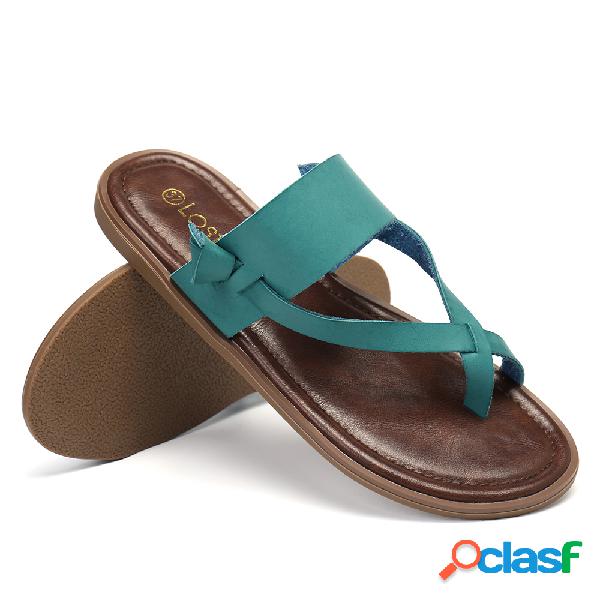 LOSTISY Clip Toe Cross Strap Praia Chinelos ocasionais