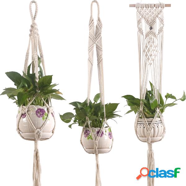 Macrame Planta Cabides Artesanais Suspensão de Parede