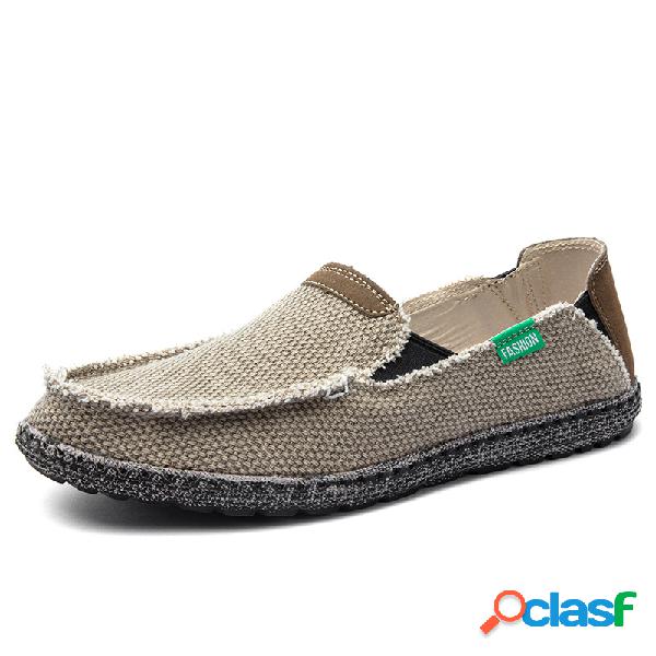 Men Comfy Canvas Non Slip Breathable Slip On Casual Shoes