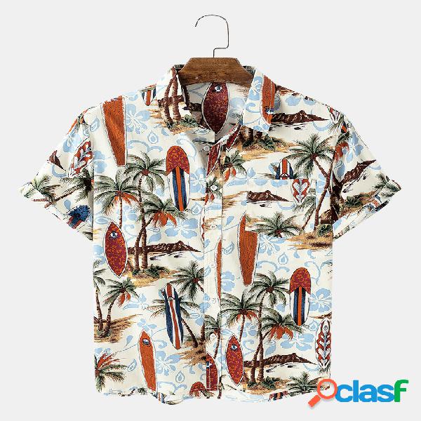 Men Island Praia Imprimir férias casuais Camisa